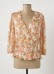 Blouse légère et transparente manches longues beige GOA femme