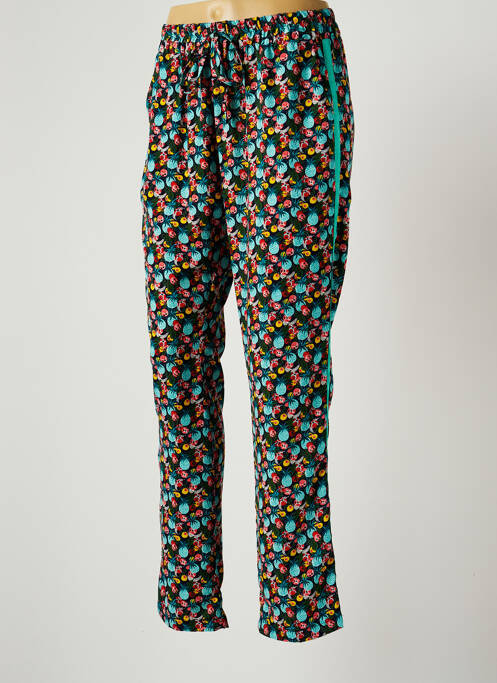 Pantalon droit taille élastique taille normale bleu QUEENIE femme
