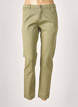 Pantalon 7/8 stretch taille normale vert MENSI COLLEZIONE femme