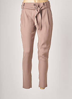 Pantalon chino fermeture zippée sous rabat avec crochet taille haute rose SISLEY femme