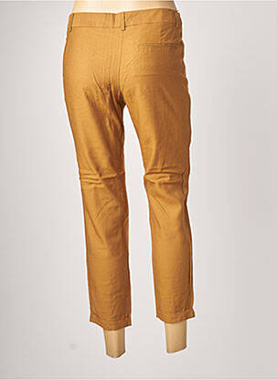 Pantalon 7/8 fermeture zippée sous rabat avec crochet taille basse jaune SISLEY femme