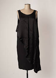 Robe mi-longue coupe fluide sans manche noir SISLEY femme