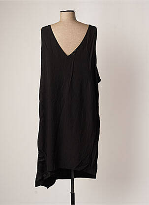 Robe mi-longue coupe fluide sans manche noir SISLEY femme