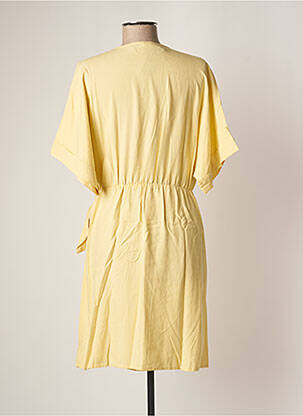 Robe courte manches courtes manches courtes jaune BENETTON femme
