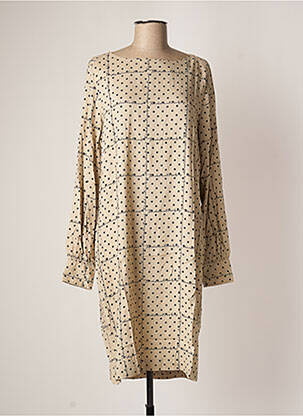 Robe BENETTON Taille 38 (M) - Couleur Beige, Motif Géométrique - Polyester - Occasion Très Bon état