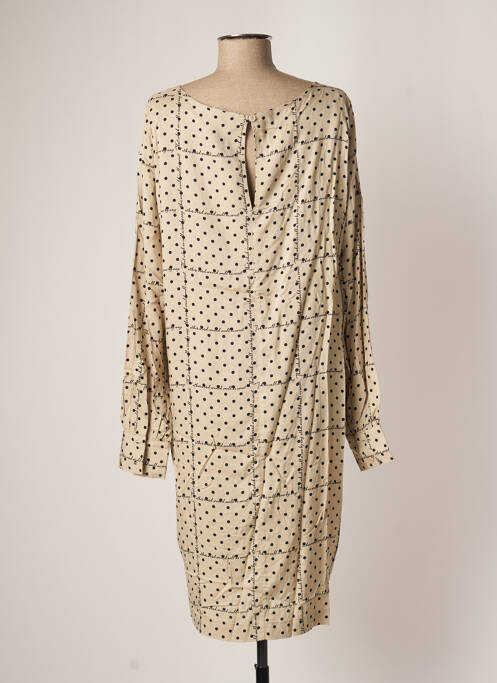 Robe mi-longue beige BENETTON pour femme