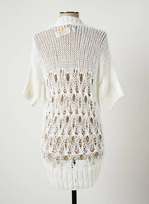 Gilet manches longues blanc BENETTON pour femme