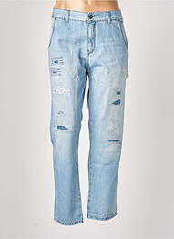 Jeans coupe droite effet usé délavé taille normale bleu SISLEY femme