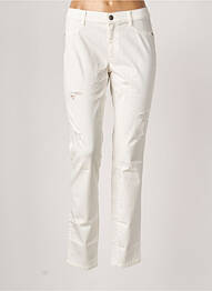 Pantalon slim taille basse taille basse blanc SISLEY femme