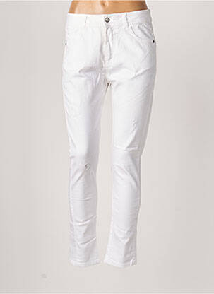 Pantalon slim taille basse taille basse blanc SISLEY femme