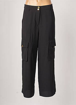 Pantalon cargo taille haute taille haute noir BENETTON femme