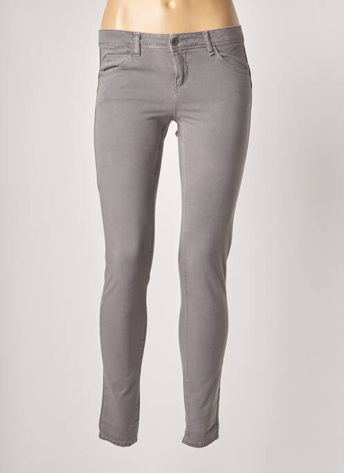 Pantalon slim gris BENETTON pour femme