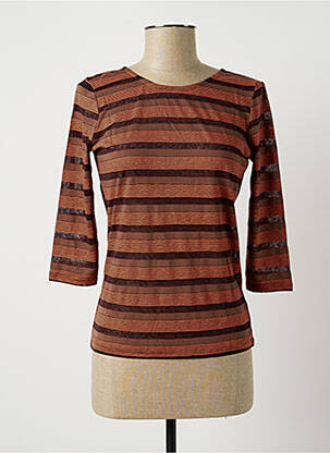 Top stretch manches 3/4 orange SISLEY femme