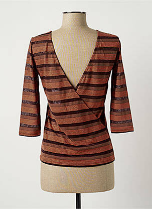 Top stretch manches 3/4 orange SISLEY femme