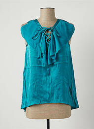 Blouse col v sans manche vert SISLEY femme