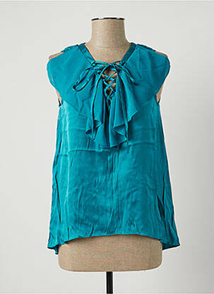 Blouse col v sans manche vert SISLEY femme