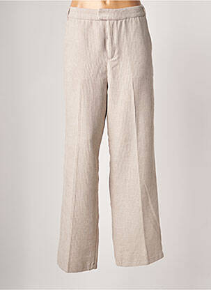 Pantalon large fermeture zippée sous rabat avec crochet taille normale gris BENETTON femme