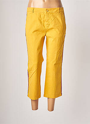 Pantacourt stretch taille normale jaune BENETTON femme