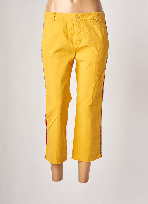 Pantacourt coupe droite taille normale jaune BENETTON femme