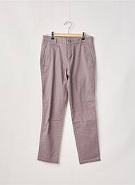 Pantalon chino fermeture zippée sous rabat boutonné taille normale gris BENETTON femme