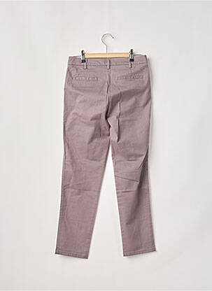 Pantalon chino fermeture zippée sous rabat boutonné taille normale gris BENETTON femme
