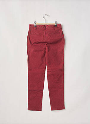 Pantalon chino fermeture zippée sous rabat boutonné taille normale rouge BENETTON femme