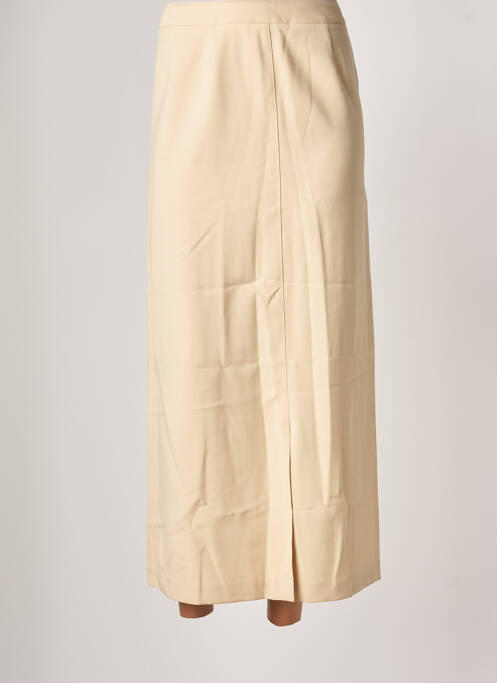 Jupe longue tissage crêpe beige BENETTON femme