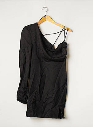 Robe courte manches longues manches longues noir MANGO femme