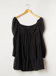 Robe courte coupe évasée manches longues noir PRETTY LITTLE THING femme