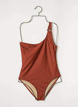 Maillot de bain 1 pièce stretch marron ANJA PARIS femme