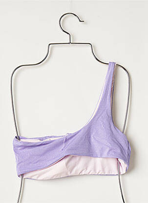 Haut de maillot de bain stretch haut soutien-gorge avec mousse de rembourrage amovible violet SANS MARQUE femme