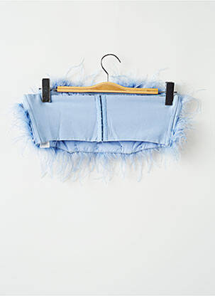 Top coupe cintrée sans manche bleu NASTY GAL femme