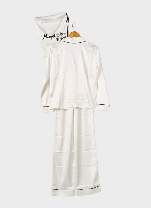 Pyjama col v blanc MON PETIT BIKINI femme