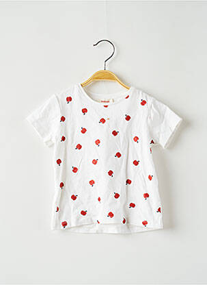 T-shirt coupe cintrée manches courtes blanc CATIMINI fille