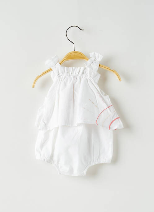 Barboteuse tissage popeline blanc LILI GAUFRETTE fille