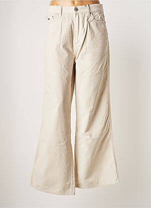 Pantalon large fermeture zippée sous rabat boutonné taille normale beige TOMMY HILFIGER femme
