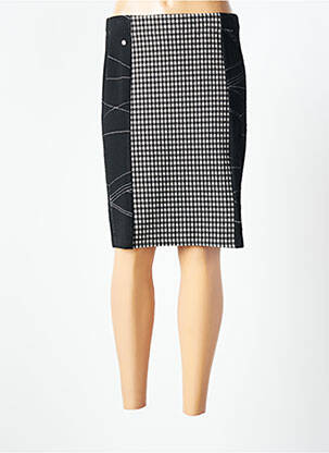 Jupe mi-longue taille élastique noir FRED femme