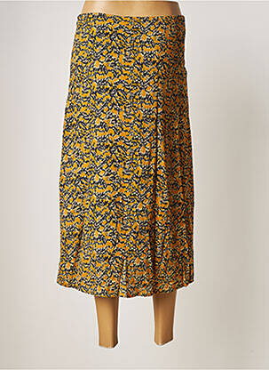 Jupe longue tissage crêpe jaune MAISON HOTEL femme