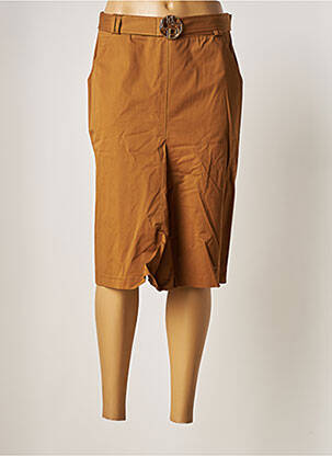 Jupe mi-longue fermeture zip latéral marron LA PETITE FRANCAISE femme