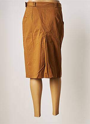Jupe mi-longue fermeture zip latéral marron LA PETITE FRANCAISE femme
