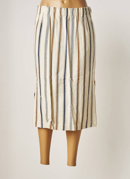 Jupe mi-longue fermeture zip latéral beige MKT STUDIO femme