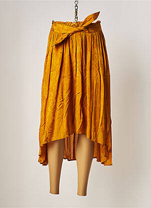 Jupe mi-longue taille normale jaune LOUIZON femme