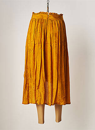 Jupe mi-longue taille normale jaune LOUIZON femme