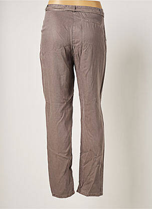 Pantalon droit fermeture zippée sous rabat avec crochet taille normale gris MARIE-SIXTINE femme