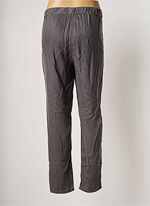 Pantalon droit fermeture zippée sous rabat avec crochet taille normale gris MARIE-SIXTINE femme