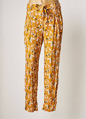 Pantalon droit tissage popeline taille normale jaune MARIE-SIXTINE femme
