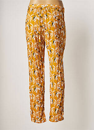 Pantalon droit tissage popeline taille normale jaune MARIE-SIXTINE femme