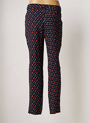 Pantalon droit tissage crêpe taille normale bleu MARIE-SIXTINE femme
