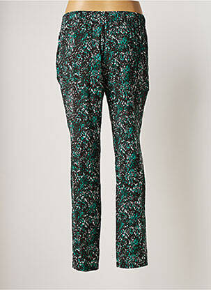 Pantalon droit tissage popeline taille normale vert COLOR BLOCK femme