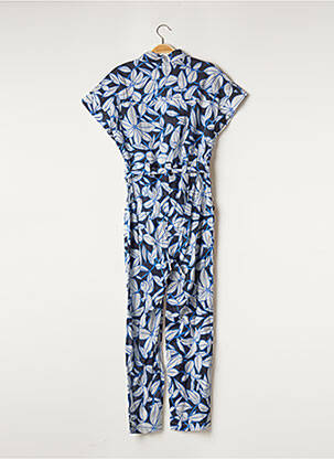 Combi-pantalon fermeture boutonnée sur le devant manches courtes bleu SUNCOO femme